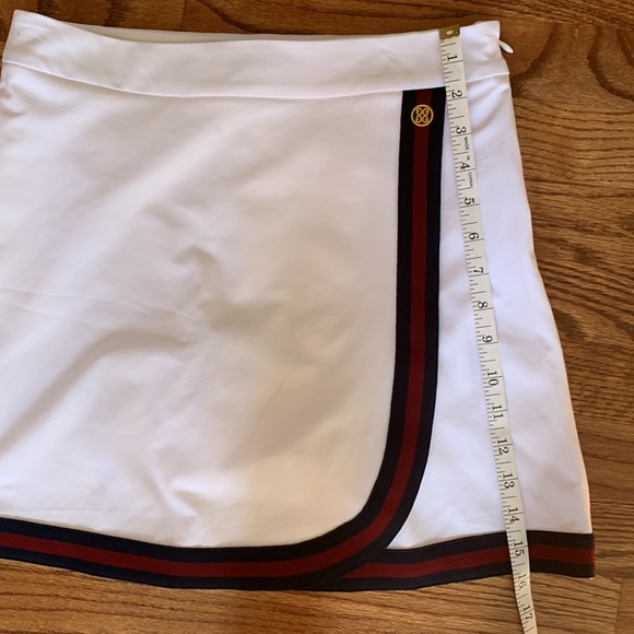 G/FORE White Mini Skirt with Black and Red Trim - Picture 8 of 8